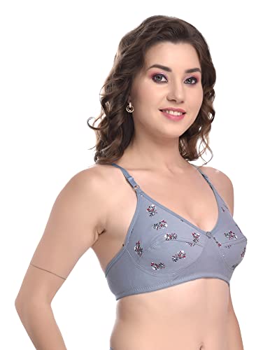 Image of Full Coverage Non Padded Wire Free Daily Use Regular Printed Bra for Women and Girls in Multicolor
