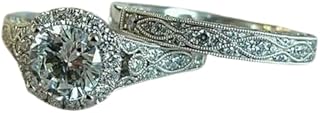 1.50 Ct Round Diamond 1920s Antique Style Milgrain Edwardian Engagement ...