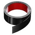 HARFINGTON 19.7ft x 1.97" Wall Trim Peel and Stick Molding Trim Frame, Self Adhesive Stainless Steel Brushed Finish Metal Strip Trim for Wall Ceiling Floor Cabinet Tile Edge, Black
