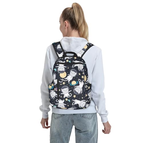 Sac à dos léger chat amusant astronaute pour soulager vos trajets
