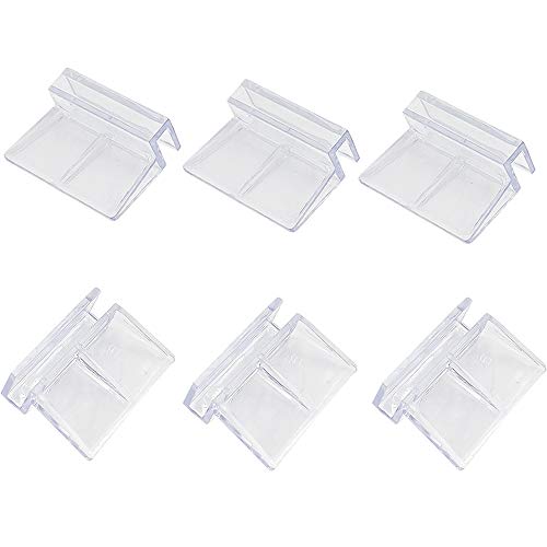 Smoothedo-Pets - Clip di supporto in plastica acrilica per acquario, 6 pezzi, clip trasparente (12 mm/6 pezzi)