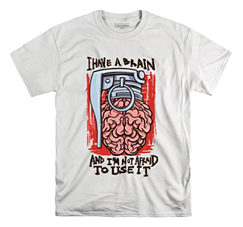 T-shirt I Have Brain coton unisexe blanc taille M mode streetwear