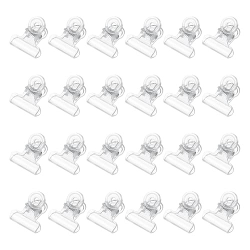 PATIKIL Clip de papel con bisagra, 24 piezas de plástico con clip de bisagra de toro, abrazaderas de clip de papel para póster, papel fotográfico, bolsas de alimentos, fotos, oficina en casa,
