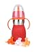 Kid Basix Safe Sippy Cup 2, The Stainless Steel 2-in-1 Sippy Cup and Straw Bottle, Red, 11oz