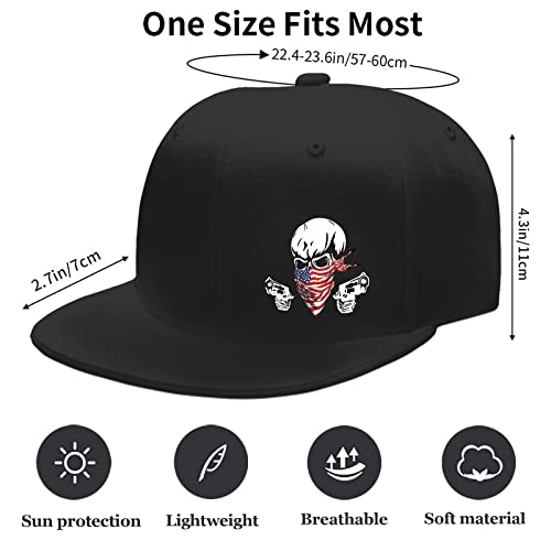 Skull Hat Snapback Hats For Men Flat Bill Hats For Men Women American Flag Skeleton Hand Black Hats Men Bone Fitted Baseball Hats Fingers Cap Adjustable Snap Back Teen Hats For Boys #TOP1