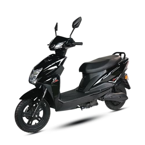 Image of AMO Electric Scooter Single Light Lead Acid 60-70 Km Range Low Speed Non RTO in Black with Portable Charger (Black)