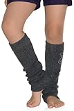 YELETE Fashion Mic Bejeweled Teddy Bear Leg Warmers Kid Size (kid size, charcoal)