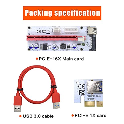 Xsentuals VER008S 4 PIN Molex PCI-E Riser Card 6pin Riser SATA Pcie 1x To 16x Pci Express Riser Card For Antminer Bitcoin Miner Mining - Image 5