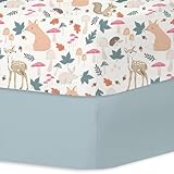 Little Grape Land Lot de 2 draps-housses pour matelas de berceau de 60 x 120 cm en microfi...