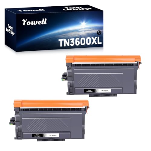 Toner TN3600XL Yowell lot de 2 pour imprimantes Brother HL-L5210DN et MFC-L5710DW