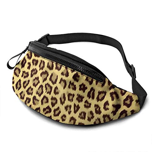 GOSMAO Riñoneras Deportivas,Riñoneras Running con Correa Ajustable,Piel de Leopardo de Moda,Bolsos de Gimnasio Bolsos Bandolera para Hombre Mujer