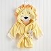 Baby Aspen Big Top Bath Time Lion Hooded Towel/Robe, 0-9 Months