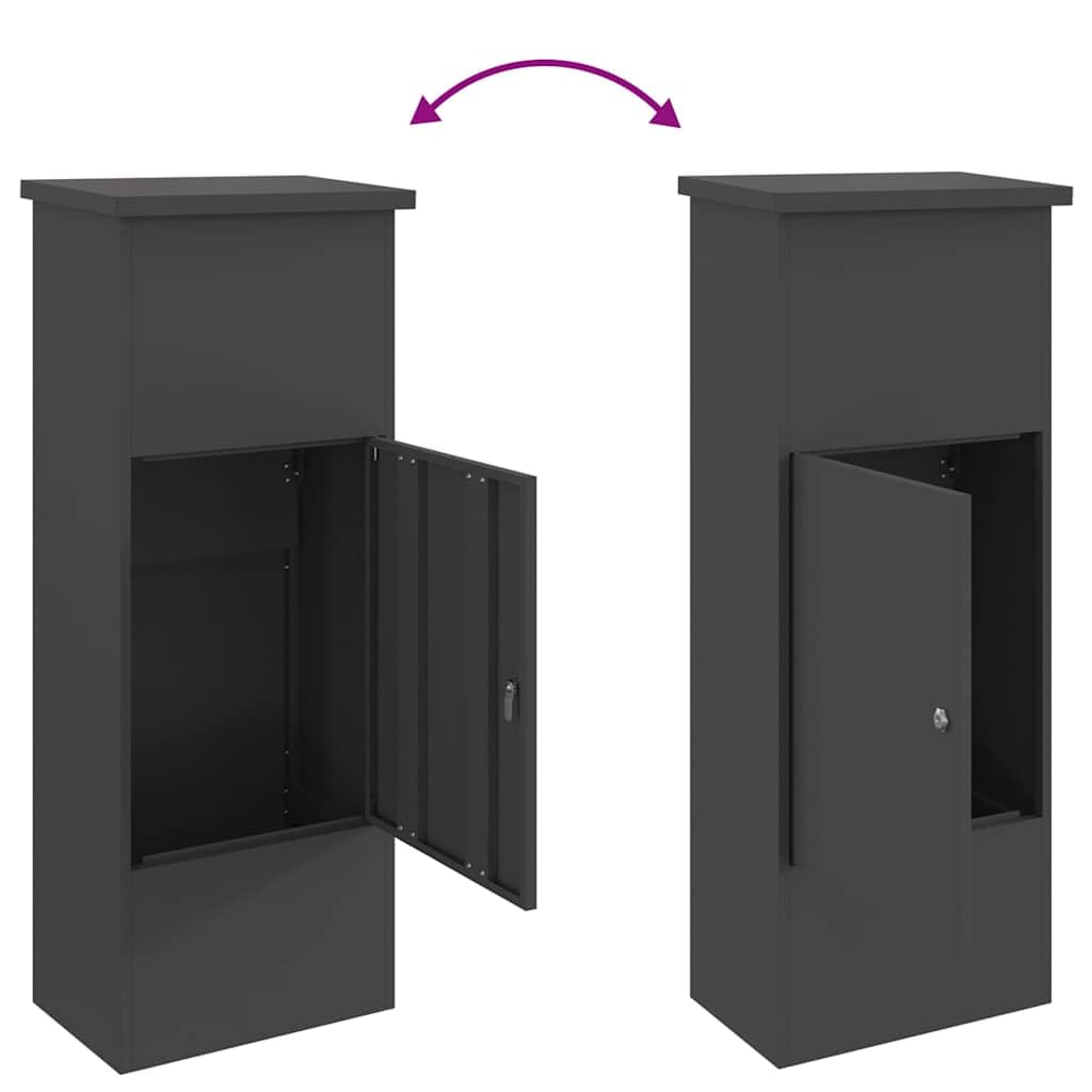 vidaXL Caja de Entrega de Paquetes Negro 44,5 x 29 x 110,5 cm Acero