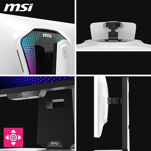 Miniatura 5 de MSI MPG 274URDFW E16M Monitor gaming 4K UHD de 27 pulgadas, 3840x2160 IPS rápido, 0,5 ms, DisplayHDR 1000, Mini-LED, Modo dual, HDMI 2.1, DP 1.4a, USB C 98WPD, Ajustable en inclinación, altura, Blanco