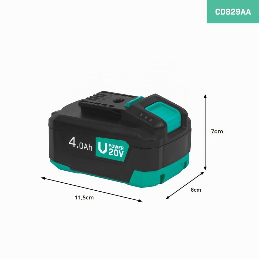 VONROC Akku - Akku Plattform Vonoc Werkzeuge - Lithium-Ionen Technologie - USB C Anschluss (CD829AA)