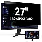 27 Inch Privacy Screen for Computer Monitor 16:9 Aspect Ratio, Eye Protection Anti Blue Light Glare Shield, 27in Removable Black Blackout Anti Spy Protector Film Desktop Security Private Filter