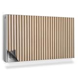 Alfombrilla Magnética 110x60 cm Fácil Instalación para Radiador Protección contra el Polvo y Daños Magnético Panel Decorativo - Lamas de Madera Natural claras, Verticales