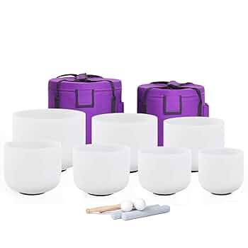 Amazon | 7-12インチのクリスタルシンギングボウルセット、サウンド