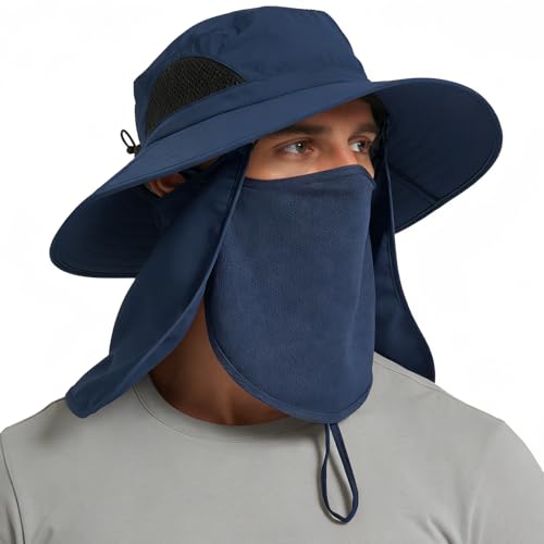 EINSKEY Sun Hat for Men/Women, Sun Protection Wide Brim Bucket Hat Waterproof Breathable Packable Boonie Hat for Fishing