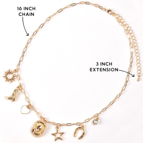 Humble Chic NY Gold Charm Necklace for Women - Paperclip Chain Necklace with Trendy Charms, Chunky Statement Necklace4