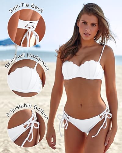 KerryKreey Underwire Swimsuits for Women Push Up Bikini Sets High Cut Cheeky Two Piece Lace Up Tie Side Bathing Suits4