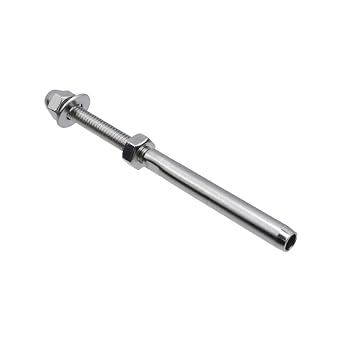 10 Pack Cable Railing Swage Threaded Stud Tension End Fitting Terminal for 3/16 Deck Cable Railing,T316 Stainless Steel Cable Railing tensioner