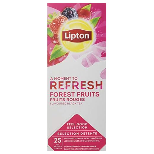 Lipton Gama Sensaciones Té Negro Frutos del Bosque, 25 sobres