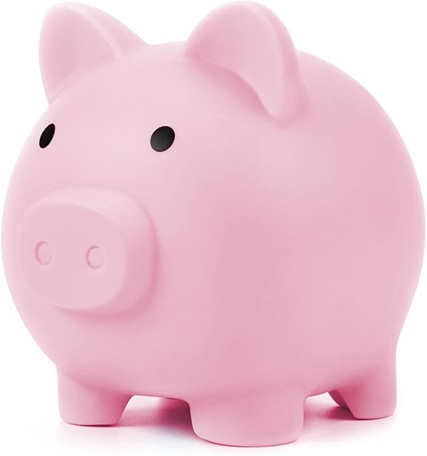 Fuyamp Cute Piggy Bank, Child to Cherish Money, Keepsake Nursery Decor, Cute Coin Money Box Saving Coins Cash Fun Gift for Kids( Pink)