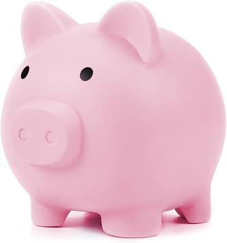 Fuyamp Cute Piggy Bank, Child to Cherish Money, Keepsake Nursery Decor, Cute Coin Money Box Saving Coins Cash Fun Gift for KidsPink