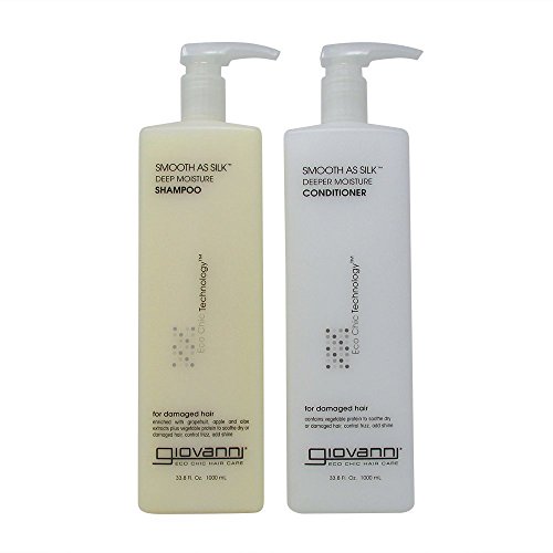 Eco Chic Smooth As Silk Shampoo & Conditioner - Deep Moisture For Chemically Processed Hair, 33.8 Fluid Ounce/1000 Milliliter