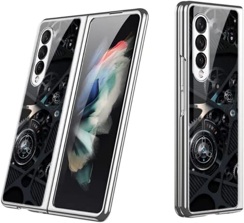 Baili Samsung Z Fold4 Case, Galaxy Z Fold4 Case Ultra-Thin Tempered Glass Phone Case Protective Cover For Samsung Galaxy Z Fold4 Fashion Electroplated Pc Back Cover, Mechanic #TOP3