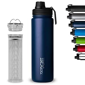 720°DGREE Roestvrijstalen Drinkfles”noLimit” – 410ml, 530ml, 710ml, 950 ml, 1200ml, Lekvrij, Koolzuur, BPA-Free – Thermosfles met Schroefsluiting voor Sport, Fitness, Outdoor +Gratis Sportdeksel