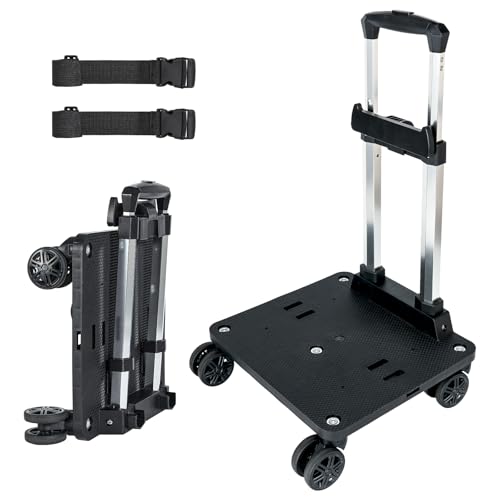 Amythe Carrello Zaino Scuola, 5 Ruote Trolley Pieghevole con 2 Cinghie di Fissaggio, Carrellino...