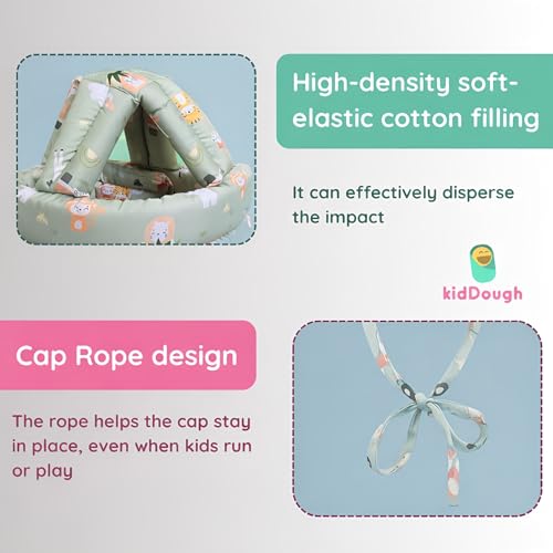 Image of Kiddough Head Protector for Baby Safety | 6 Months-3 Years | Proper Air Ventilation for Kids and Toddlers | Secure, Fit & Comfort Lightweighted Helmet (Animal Print)