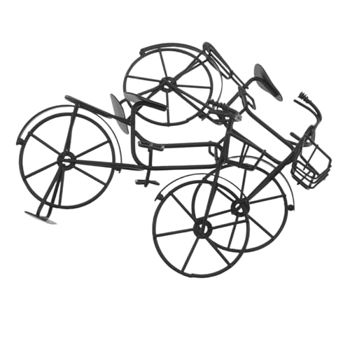 lurrose 2個レトロ属製ミニ自転車飾り 卓上クラフト用アイアンワーク自転車フィギュア ミニチュア模型 コレクションやインテリア小物に