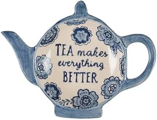 Sass & Belle Blue Floral Tea Lovers Tea Bag Dish