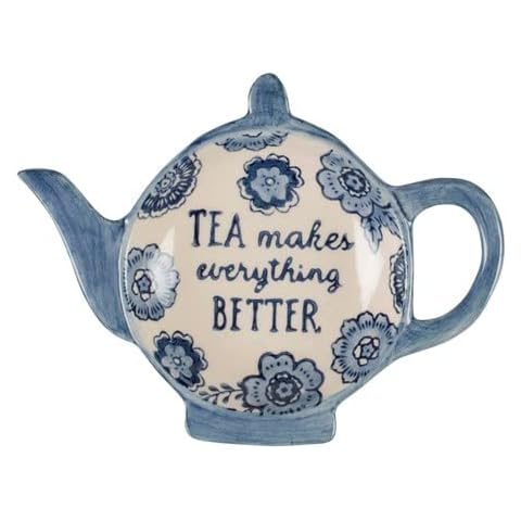 Sass & Belle Blue Floral Tea Lovers Tea Bag Dish Cover