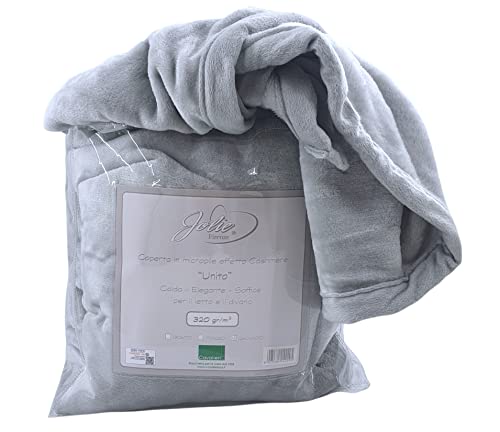 Jolie Firenze - Manta polar con efecto cachemir de color liso - Perla, individual