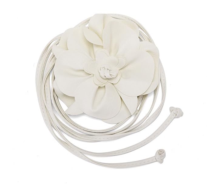 COTIM COYIN Women's Decor Flower Rope Braid Waist Belt for Wedding Dress, Party, Sash Waist Belt For Bridal