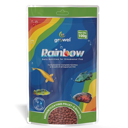 Image of Medium Floating Fish Food Pellets 100g | 5.5mm Pellet Size | Highly Digestible & Nutritious Fish Feed for All Aquarium Fish