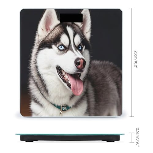 Báscula digital de baño Husky Dog con pantalla LCD grande miniatura 2