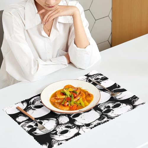 Set de table Crânes humains résistant à la chaleur lot premium