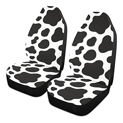 PUXUQU Cow Spots Print Car Seat Covers Bucket Seat Covers Car Front Seat Covers Cushion Mat Protective Seats Cover for Universal Cars 1Pack Cover
