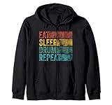 Photo Gallery eat sleep drum ripetere drummer drumming percussionista vintage felpa con cappuccio Photo Gallery eat sleep drum ripetere drummer drumming percussionista vintage felpa con cappuccio
