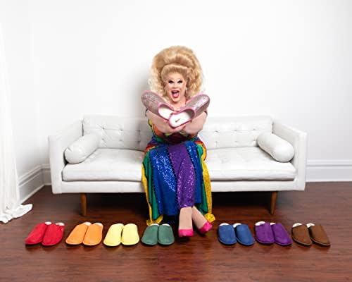 Dearfoams Unisex Celebrates Pride Scuff with Inclusive Sizing Slipper, Red, 13-14 US Women | Image 2