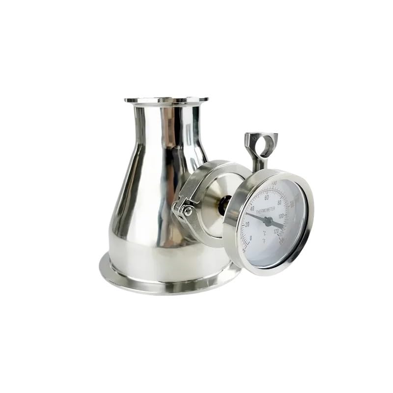 Koncentryczny reduktor ze stali nierdzewnej 304 2 "do 4"/3 "do 4" z interfejsem termometru 19 mm połączenie zaciskowe z trzema końcówkami rura przemysłowa(3x4 With Accessory)