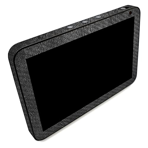 Image of MightySkins Carbon Fiber Skin Compatible with Amazon Echo Show 8 (Gen 2) - Black Leather | Protective, Durable Textured Carbon Fiber Finish | Easy to Apply | Made in The USA