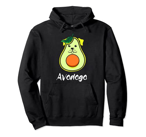 Womens Avodogo Funny Avocado Dog Cute Vegan Doggie Gifts Pullover Hoodie, Black