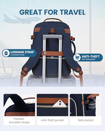 Image of LOVEVOOK 50L Travel Backpack Flight Approved Carry on Backpack,3 Packing Cubes,Waterproof Personal Item Travel Bag,TSA Carry on Luggage Suitcase Travel Essentials,Gifts for Women & Men,fits 18 inch Laptop