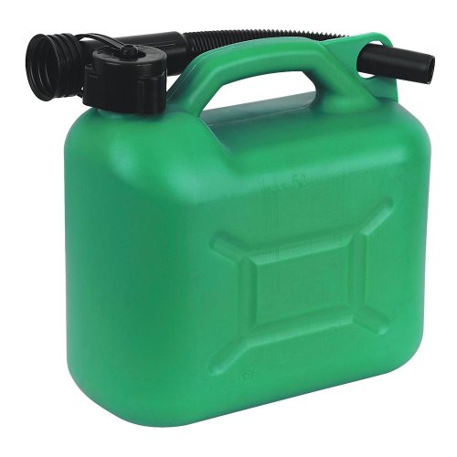 BARGAIN4ALL Plastic Fuel Diesel Petrol Jerry Can with Pouring Spout Liquid Compatibility Easy to Carry Anywhere Oil Water Container Can (Green (5 Litres))